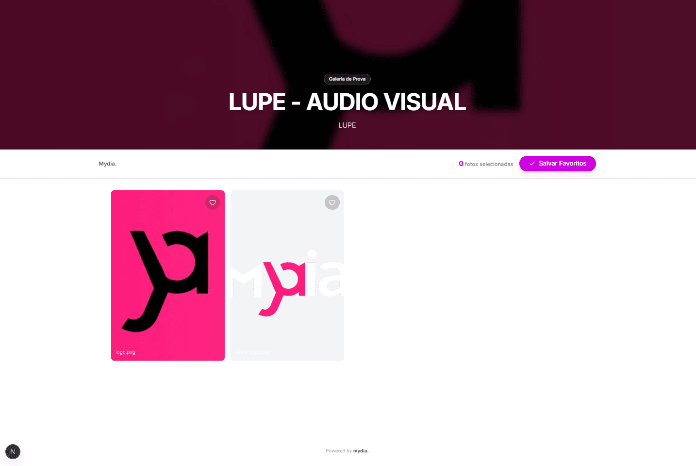 Galeria de seleção de fotos